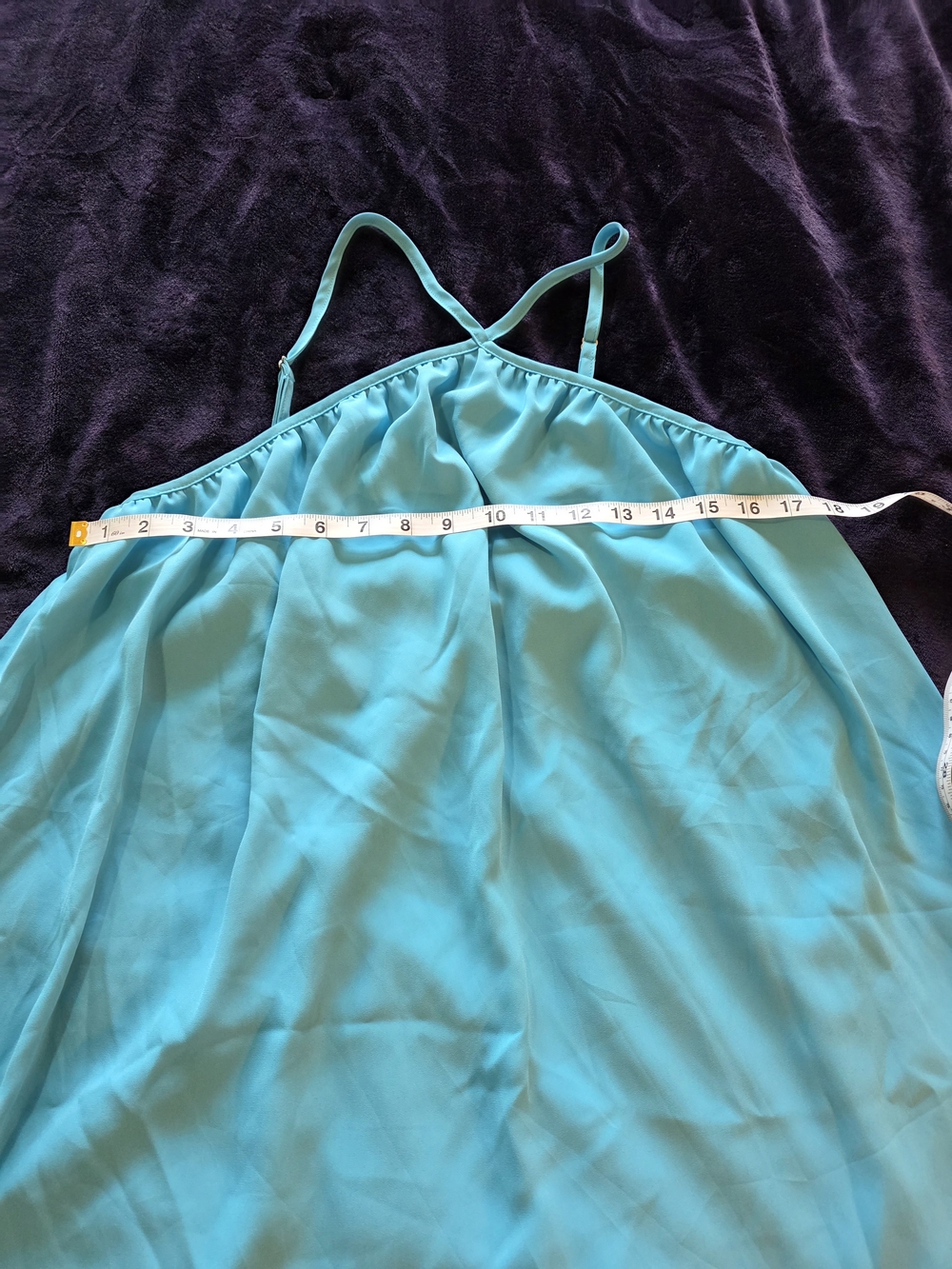 Show Me Your MuMu Aqua Chiffon Slip Dress with Crossback Straps